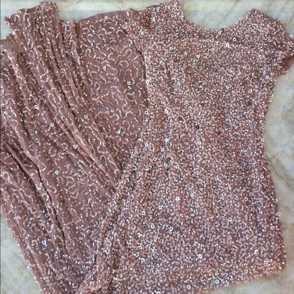 dusty rose sequin dress